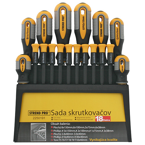 Sada skrutkovaov Strend Pro SDX72-118, 18 dielna, Torx + ploch + Phillips