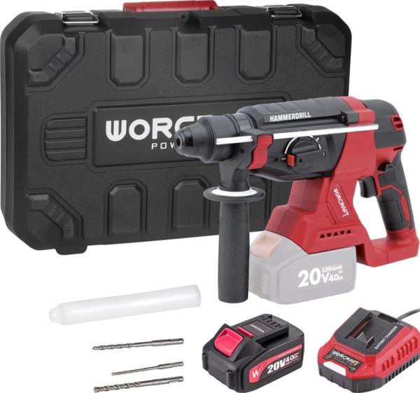 SET Kladivo Worcraft CRH-S20LiBCM, 20V, ShareSYS, SDS+, 3J, bezuhl�kov�, AKCIA 263