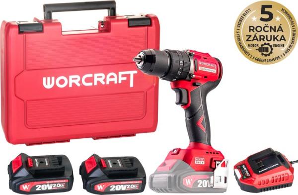 Skrutkova� Worcraft CHD-S20LiBCM ShareSYS, 20V, 60Nm, 2x Li-ion 2 Ah, 1x nab�ja�ka, bezuh.