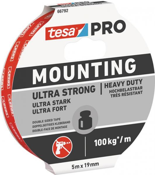Pska tesa Mounting PRO Ultra Strong, montna, obojstrann, lepiaca, 19 mm, L-5 m