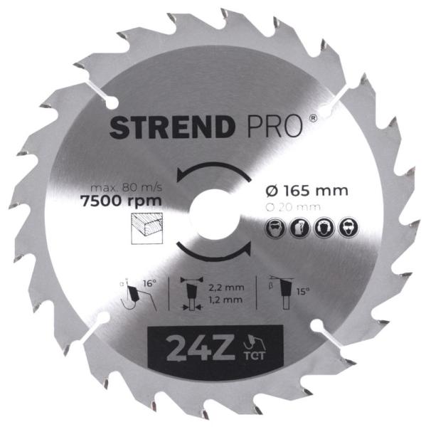 Kot�� Strend Pro TCT 165x2.2x20/16 mm 24T, na drevo, p�lov�, SK pl�tky