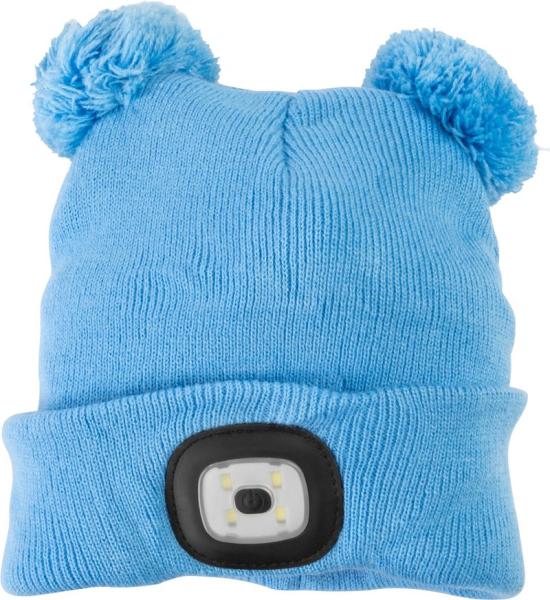 iapka Strend Pro kid modr M, s brmbolcami, 4x SMD LED, USB nabjanie AKCIA 254