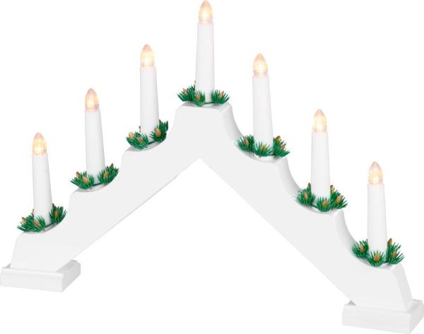 Svietnik MagicHome Vianoce, 7x LED tepl biela, biely, 2xAA, 39x4,5x29 cm AKCIA 246