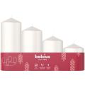 Svie�ky Bolsius Pillar Advent, Vianoce, biele, 60/80/100/120x48 mm, bal. 4 ks AKCIA 254