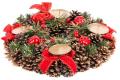 Veniec MagicHome Vianoce, prrodn, adventn, erven, 25 cm AKCIA 246