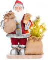 Dekorácia MagicHome Vianoce, Santa s taškou a stromčekom, LED, 3xAAA, 30 cm