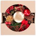 Svietnik MagicHome Vianoce, s einou a kvetom, prrodn, 15 cm